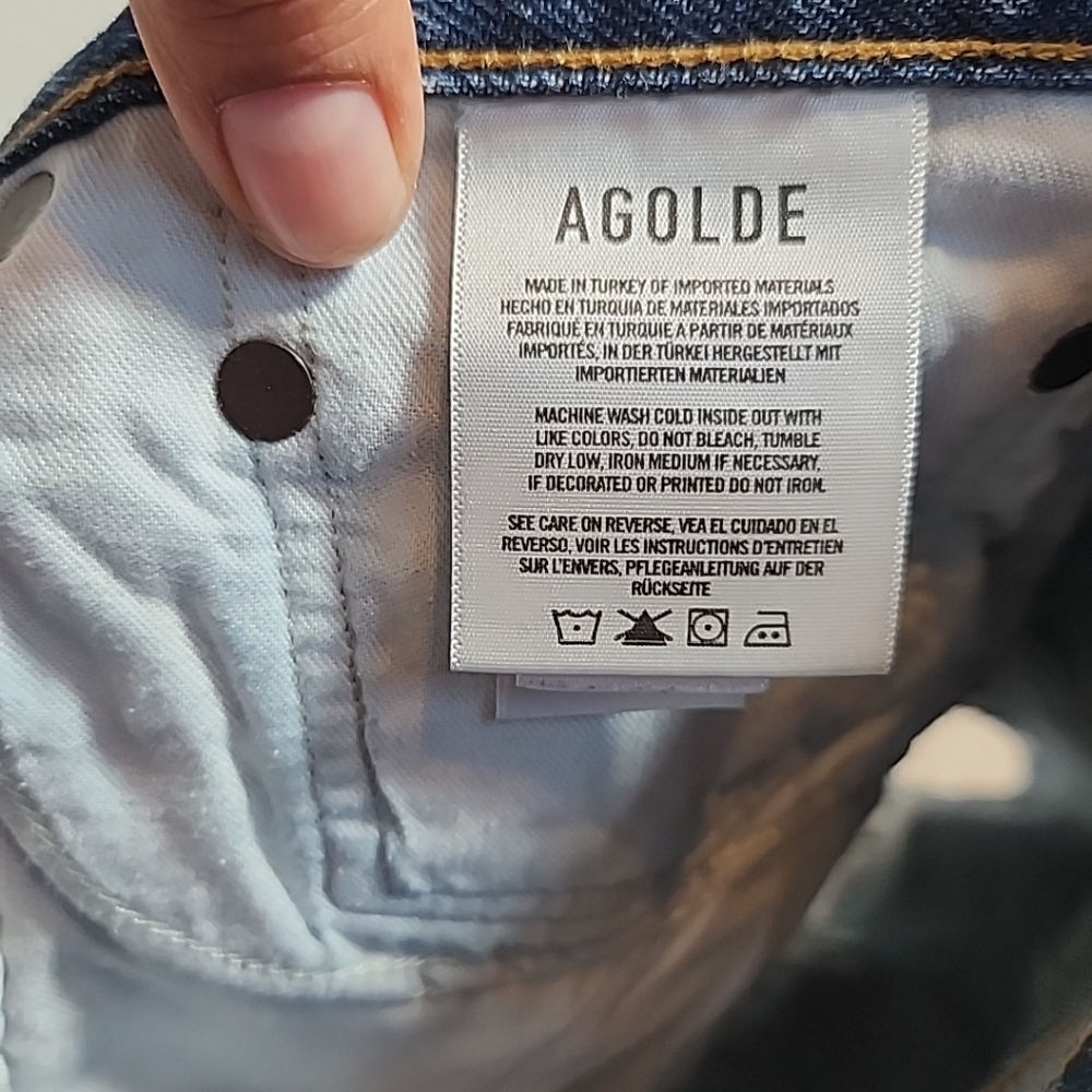 AGOLDE PARKER GRUDGE VINTAGE CUT OFF DENIM SHORTS Sz 32 ORGANIC COTTON - Picture 7 of 12